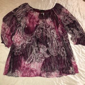 SOLD Sara Michelle 3X Merlot Strands Paisley